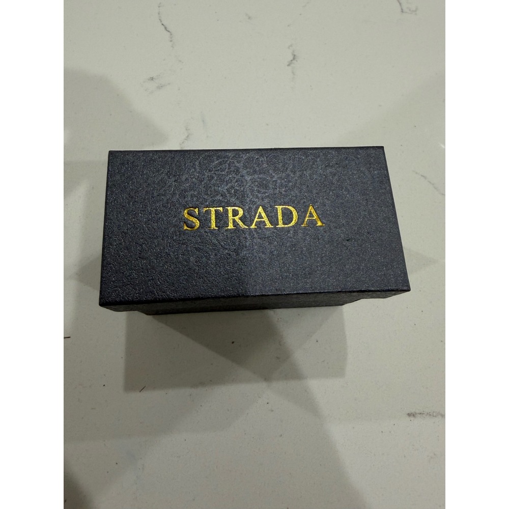 Strada Quartz Japan Movement Watch Red Sunburst Silver Tone Statement Timepiece - Picture 3 of 4